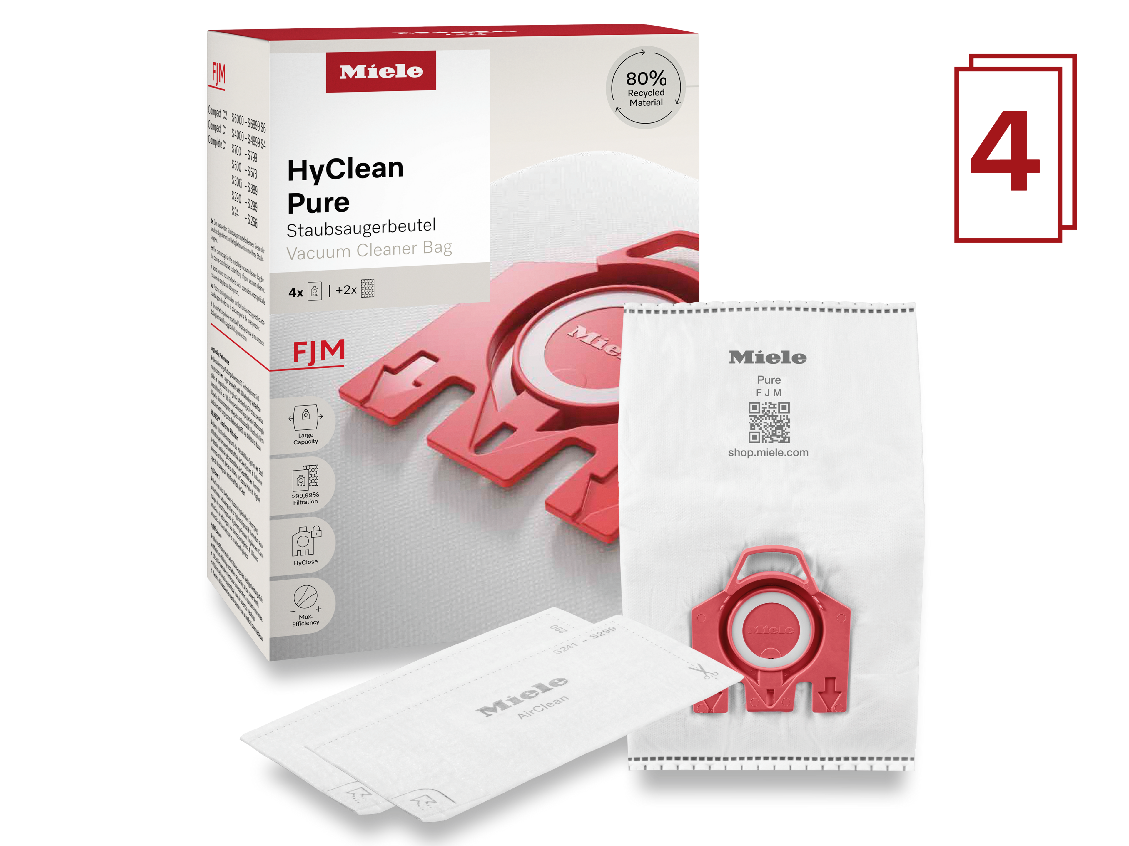 4 prachové sáčky Miele FJM HyClean Pure