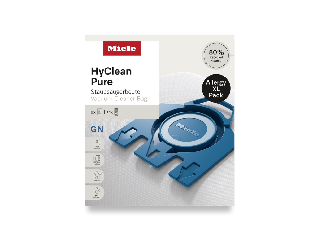 8 prachových sáčků a filtr HEPA za speciální cenu Miele GN Allergy XL HyClean Pure