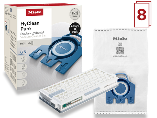 8 prachových sáčků a filtr HEPA za speciální cenu Miele GN Allergy XL HyClean Pure