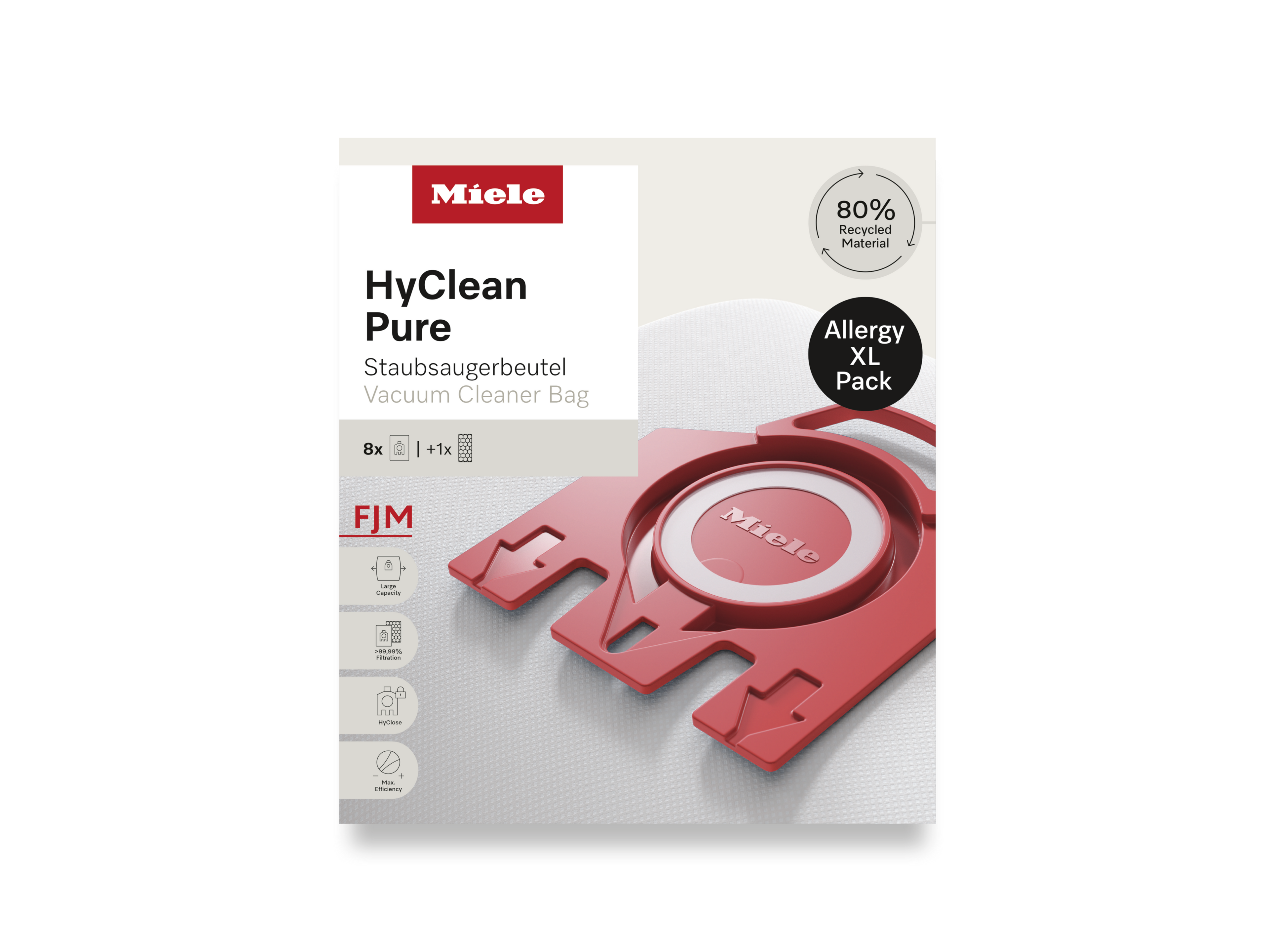 8 prachových sáčků a filtr HEPA za speciální cenu Miele FJM Allergy XL HyClean Pure