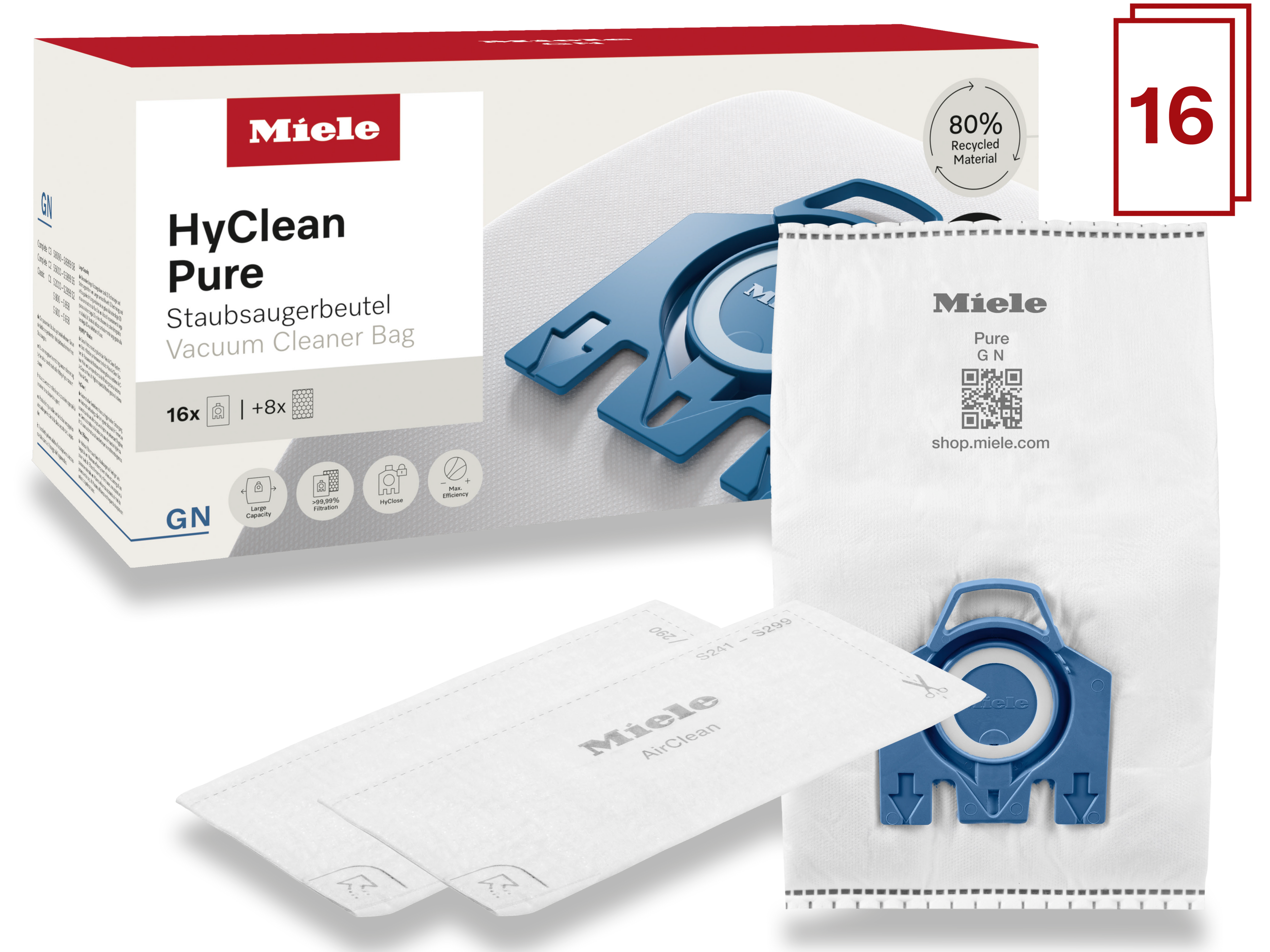 16 prachových sáčků za speciální cenu Miele GN XXL HyClean Pure