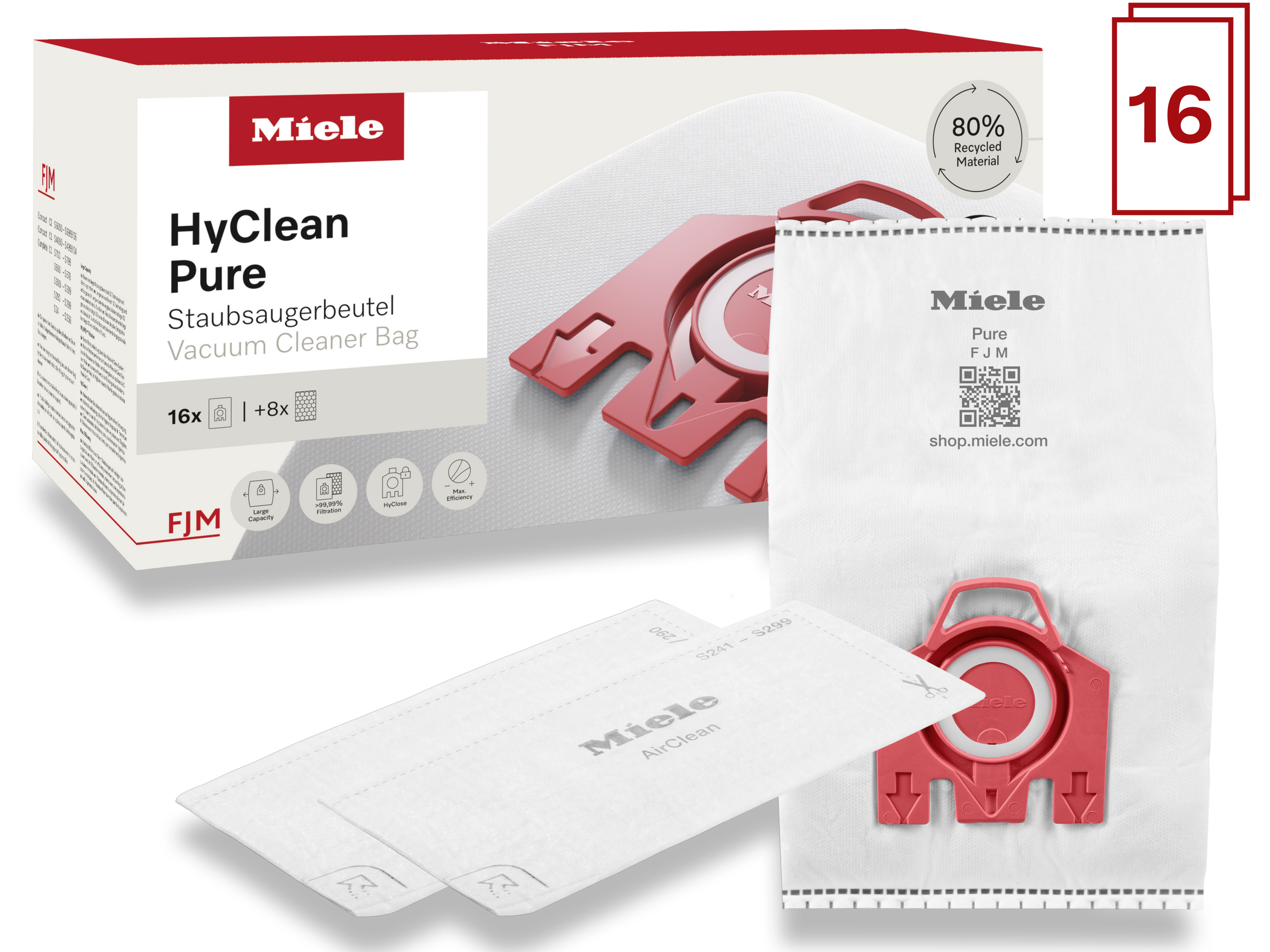 16 prachových sáčků za speciální cenu Miele FJM XXL HyClean Pure