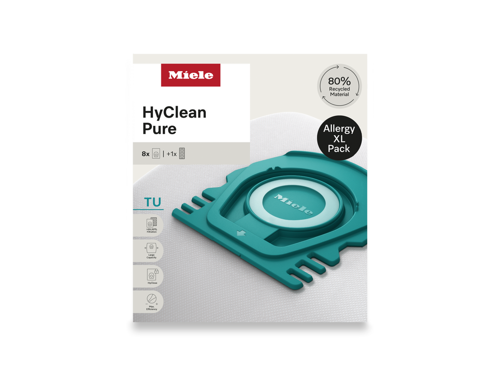 8 prachových sáčků a filtr HEPA za speciální cenu Miele TU Allergy XL HyClean Pure