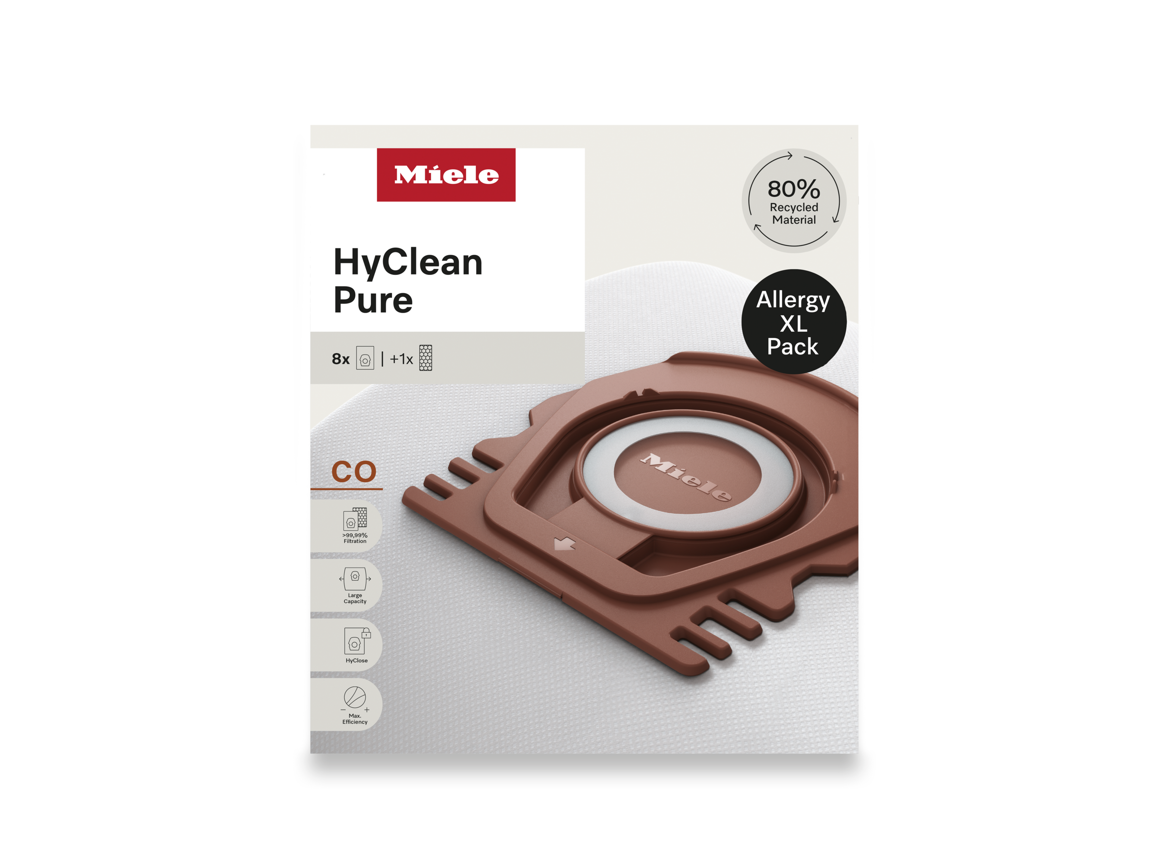 8 prachových sáčků a filtr HEPA za speciální cenu Miele CO Allergy XL HyClean Pure