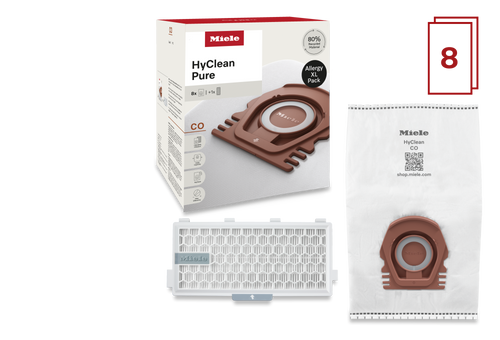 8 prachových sáčků a filtr HEPA za speciální cenu Miele CO Allergy XL HyClean Pure