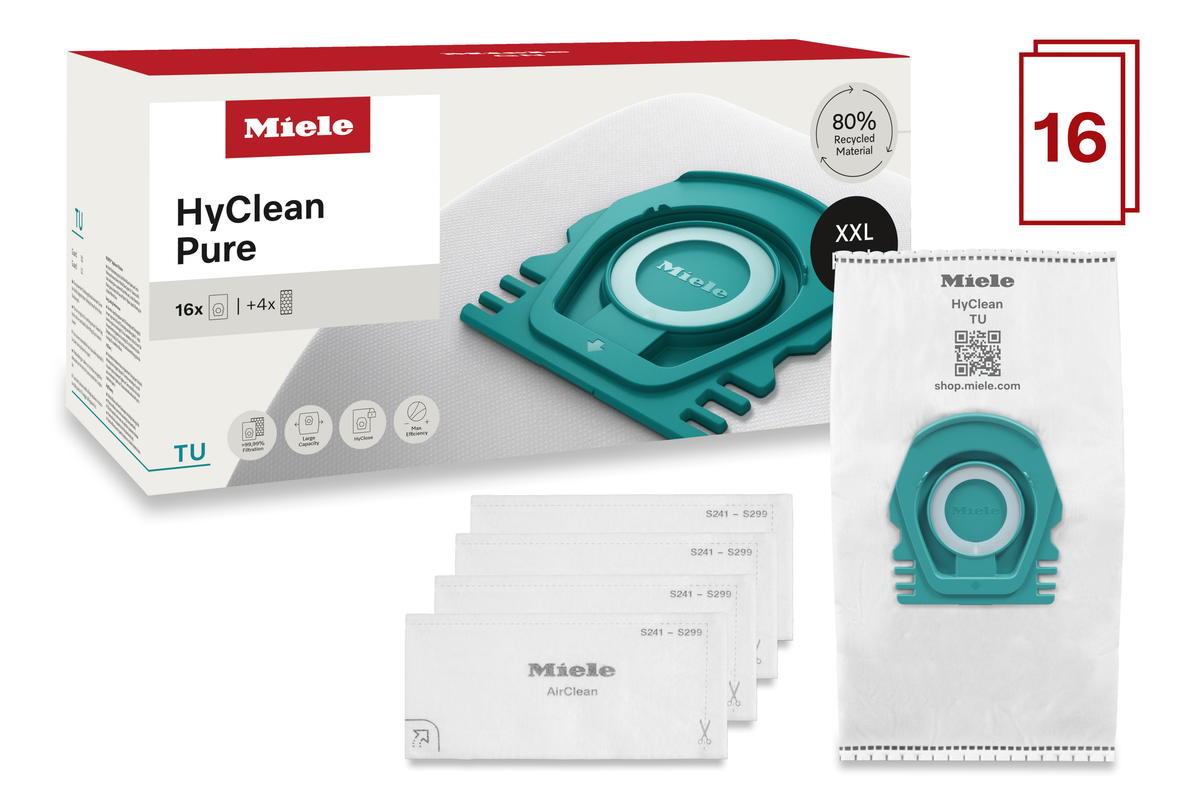 16 prachových sáčků za speciální cenu Miele TU XXL HyClean Pure